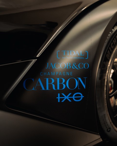 Bugatti Bolide rear wing sponsor decal detail